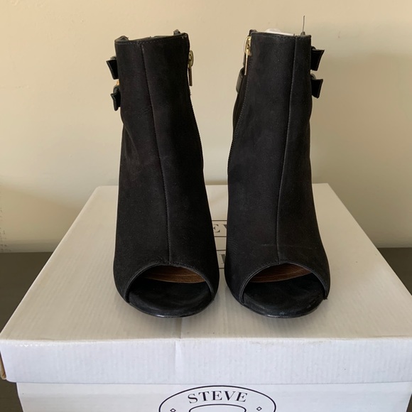 Steve Madden open toe black suede booties - Picture 11 of 11